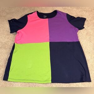 Blair Colorblock Short Sleeve Top Tunic.  Size 2XL